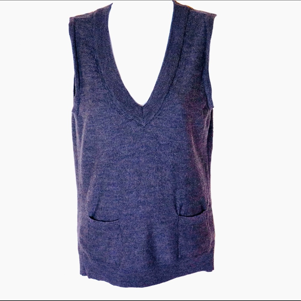 Calvin Klein Gray Vest 100% Merino Wool